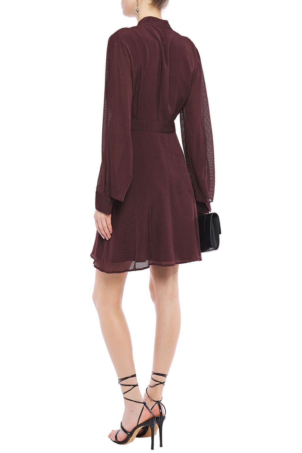 EQUIPMENT Wrap-effect shirred fil coupé woven mini dress