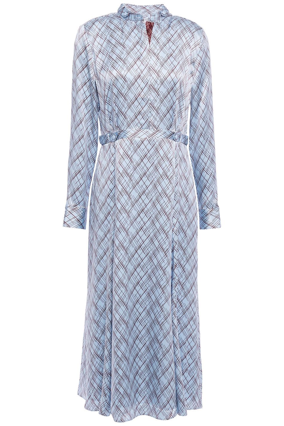 silk midi shirt dress