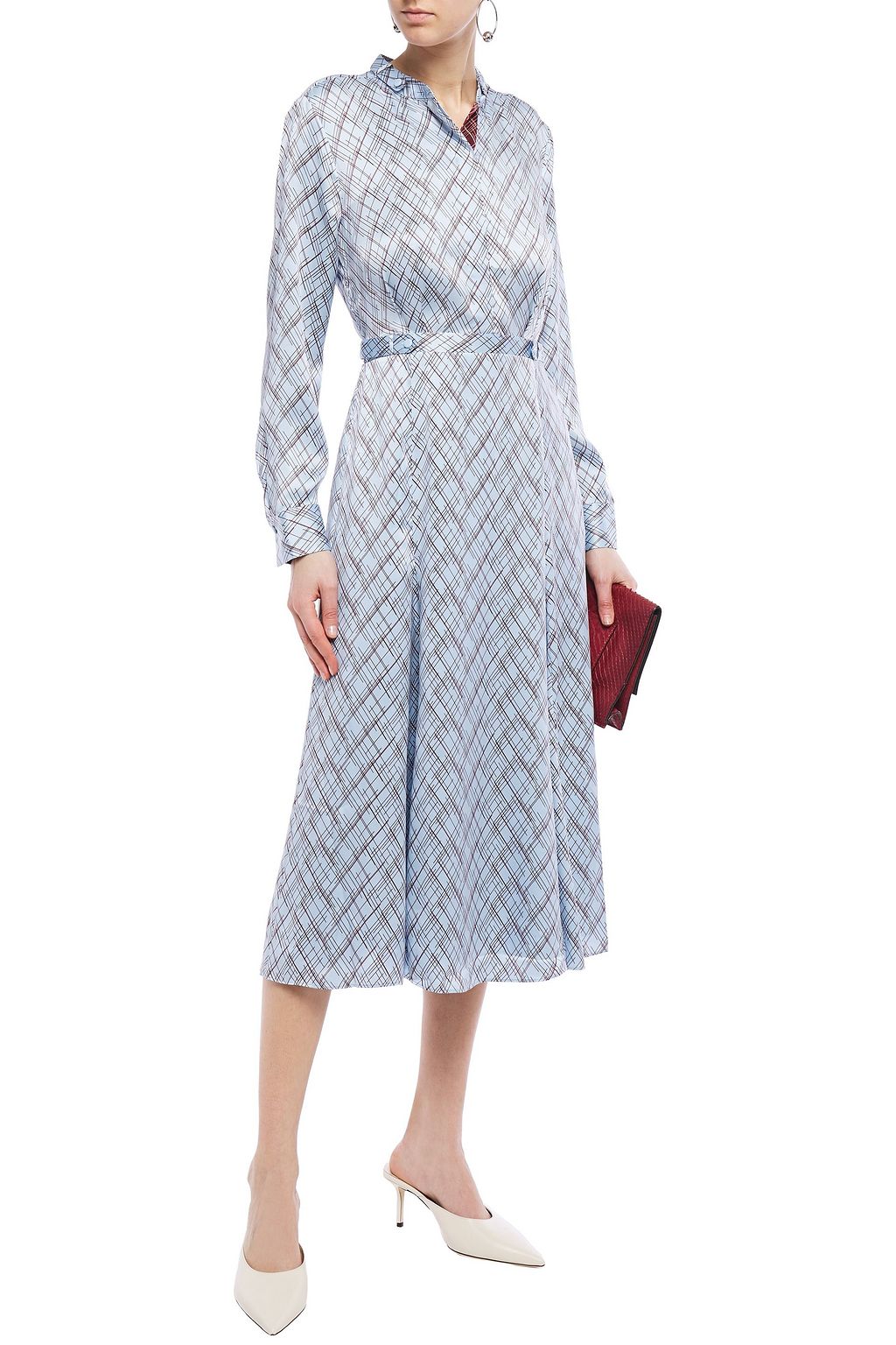 EQUIPMENT Printed silk-charmeuse midi dress