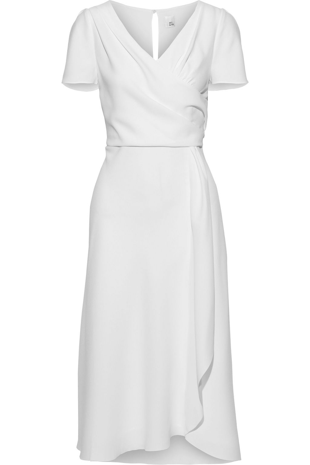 white crepe midi dress