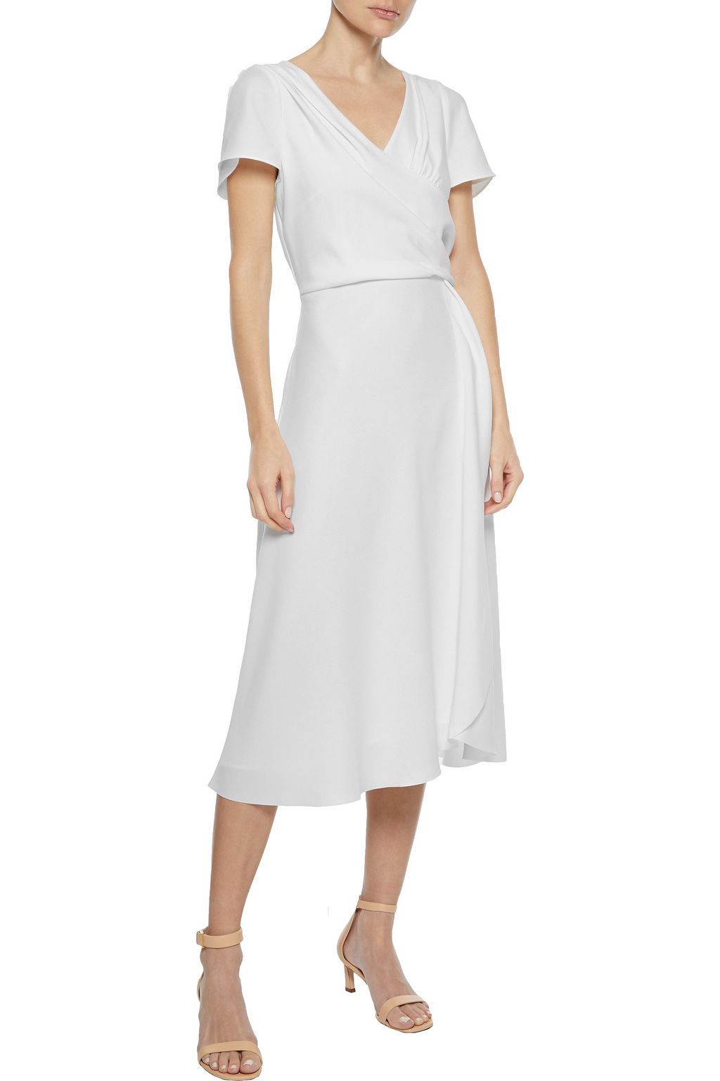IRIS & INK Jacaranda wrap-effect crepe midi dress