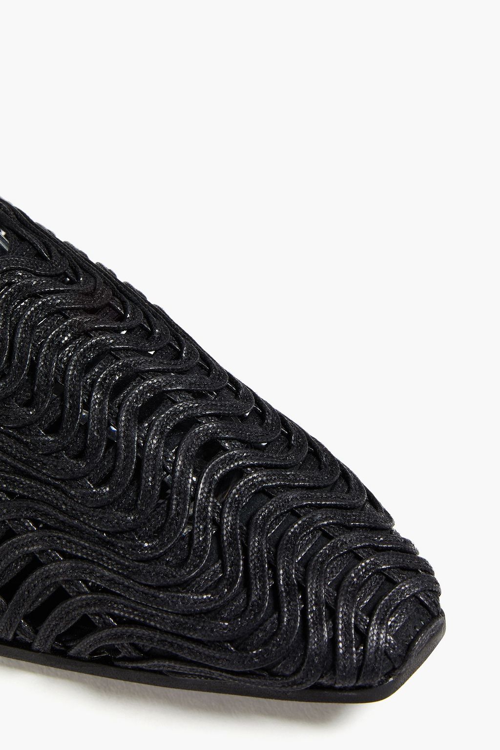 STELLA MCCARTNEY Chain-trimmed woven flats