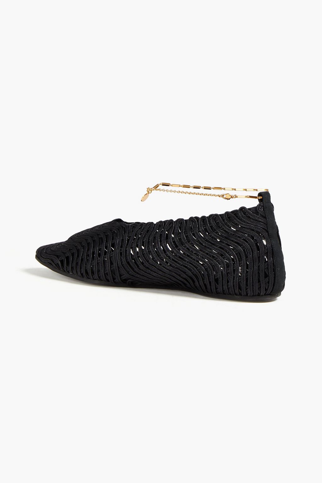 STELLA MCCARTNEY Chain-trimmed woven flats