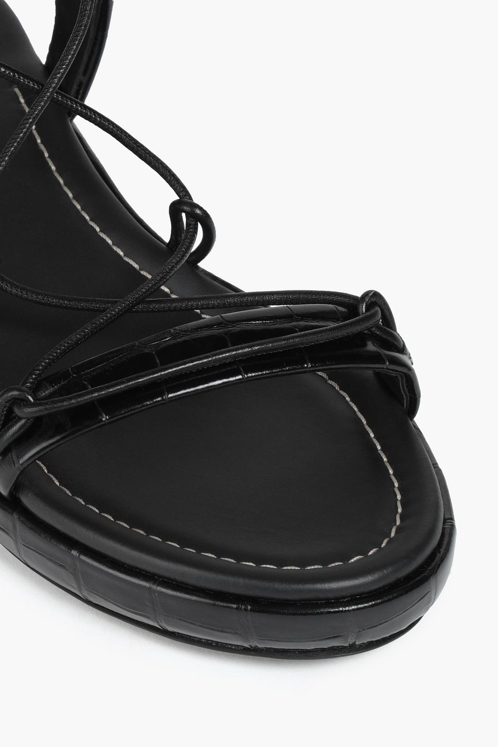 CHLOÉ Croc-effect and smooth leather sandals