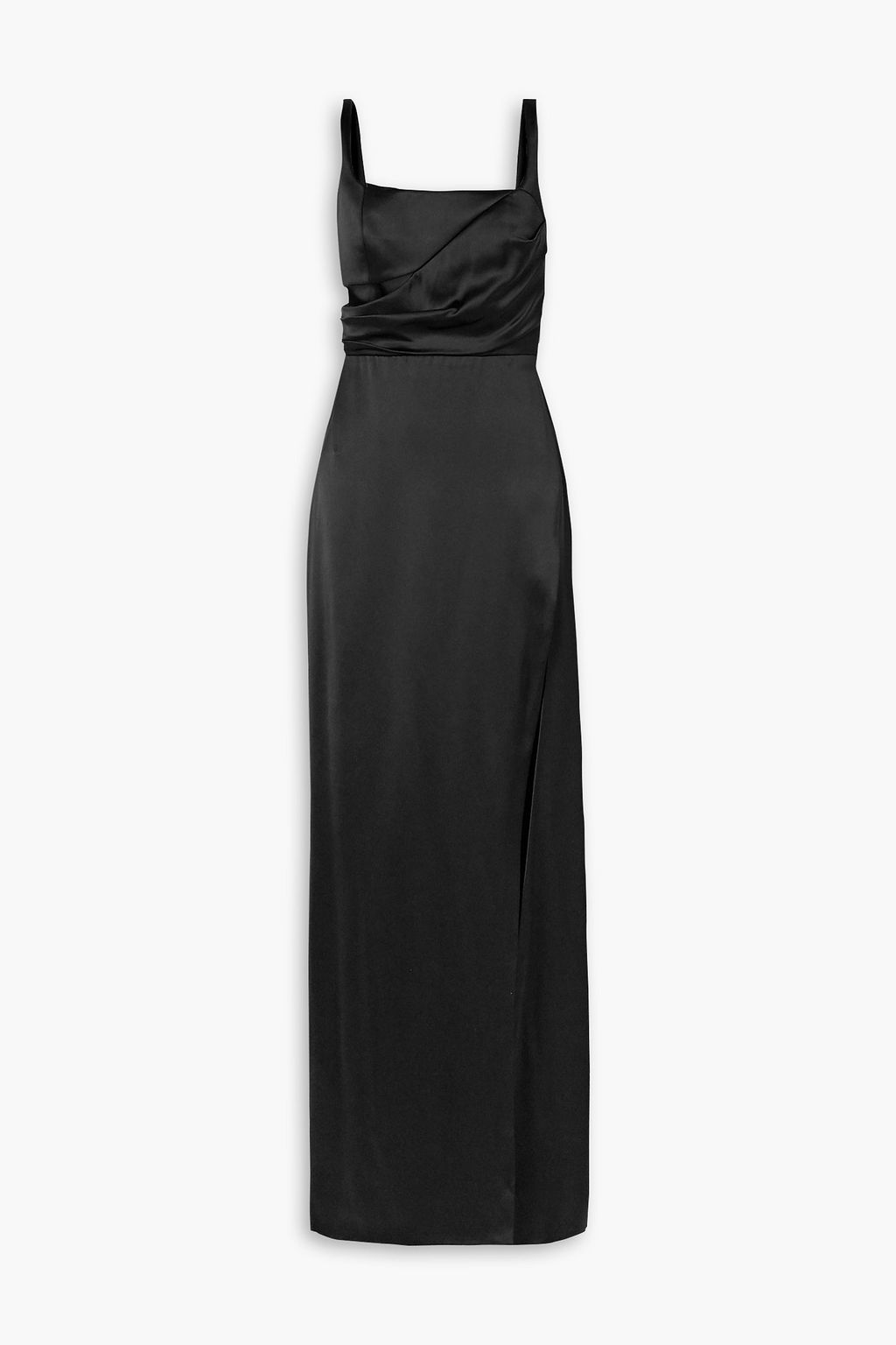 BRANDON MAXWELL Cutout draped silk-satin gown