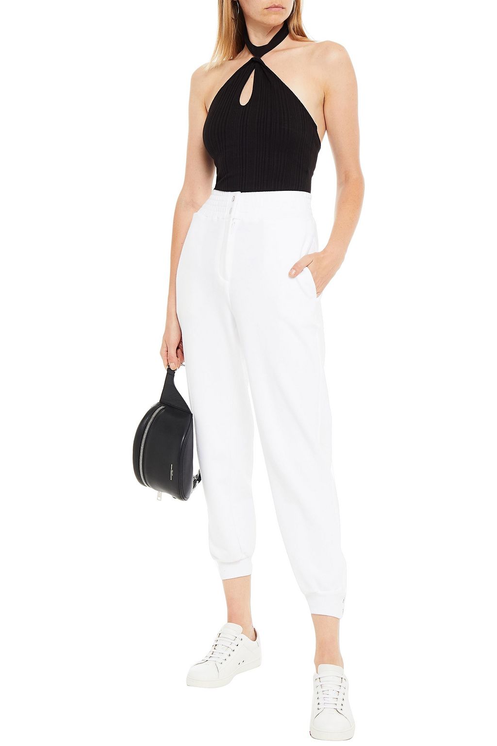 THE RANGE Cutout ribbed jersey halterneck bodysuit