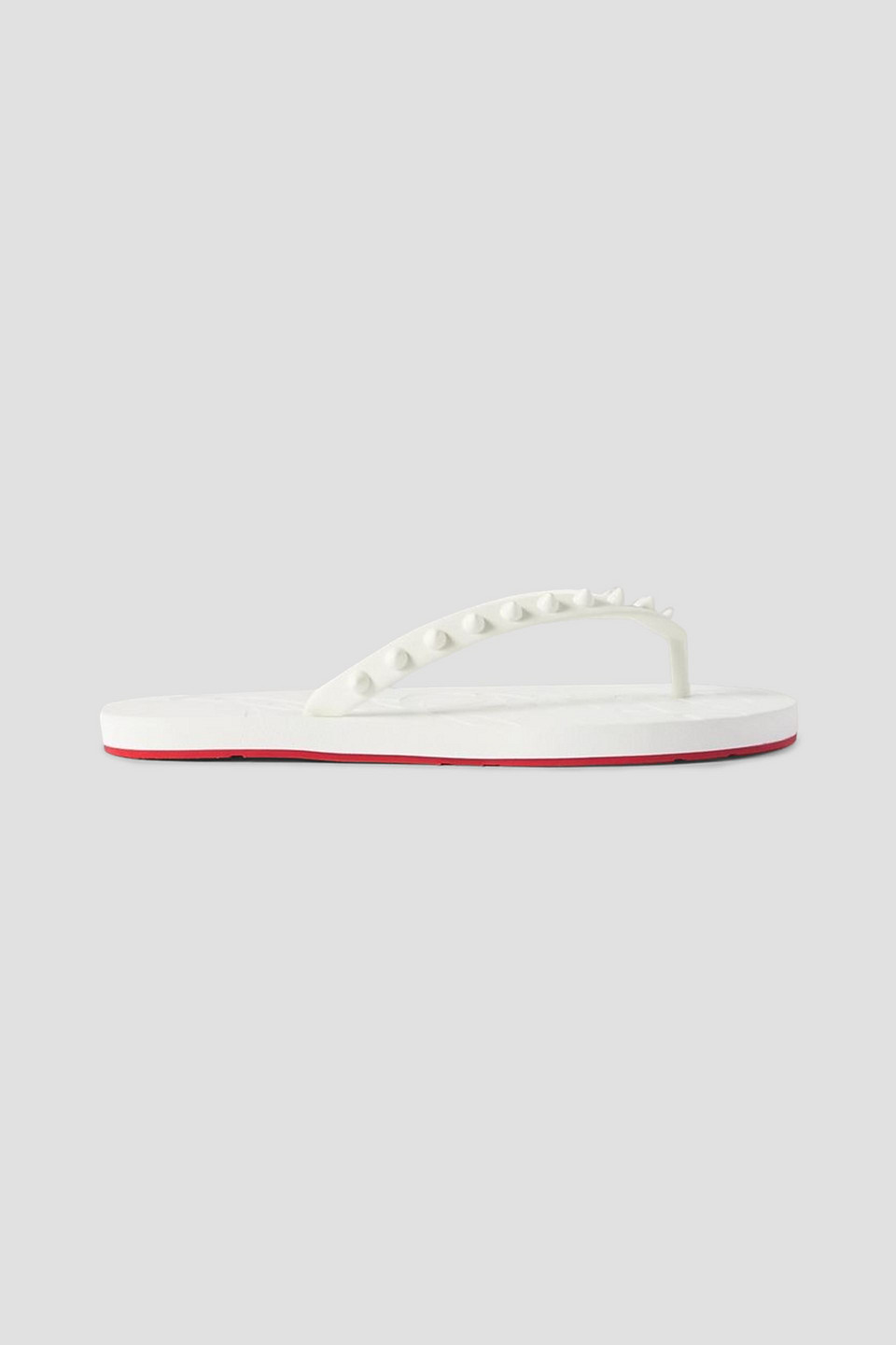Christian Louboutin 10mm Loubi Flip Rubber Flip Flops In White