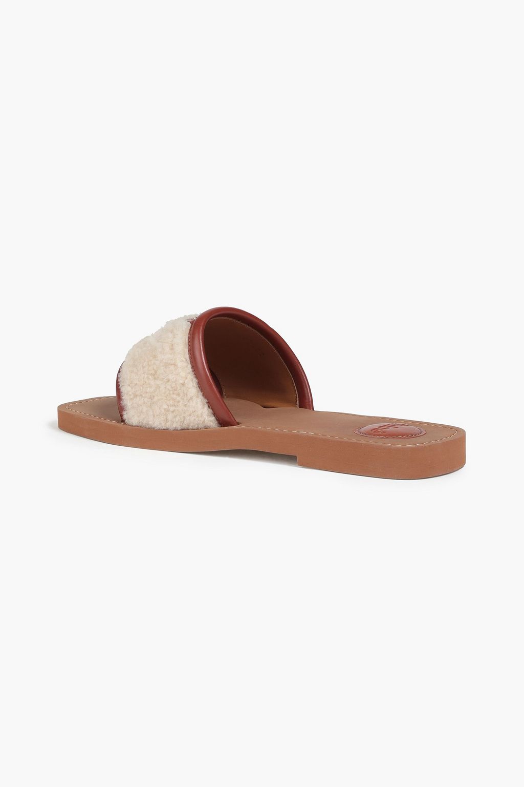 CHLOÉ Studded shearling slides
