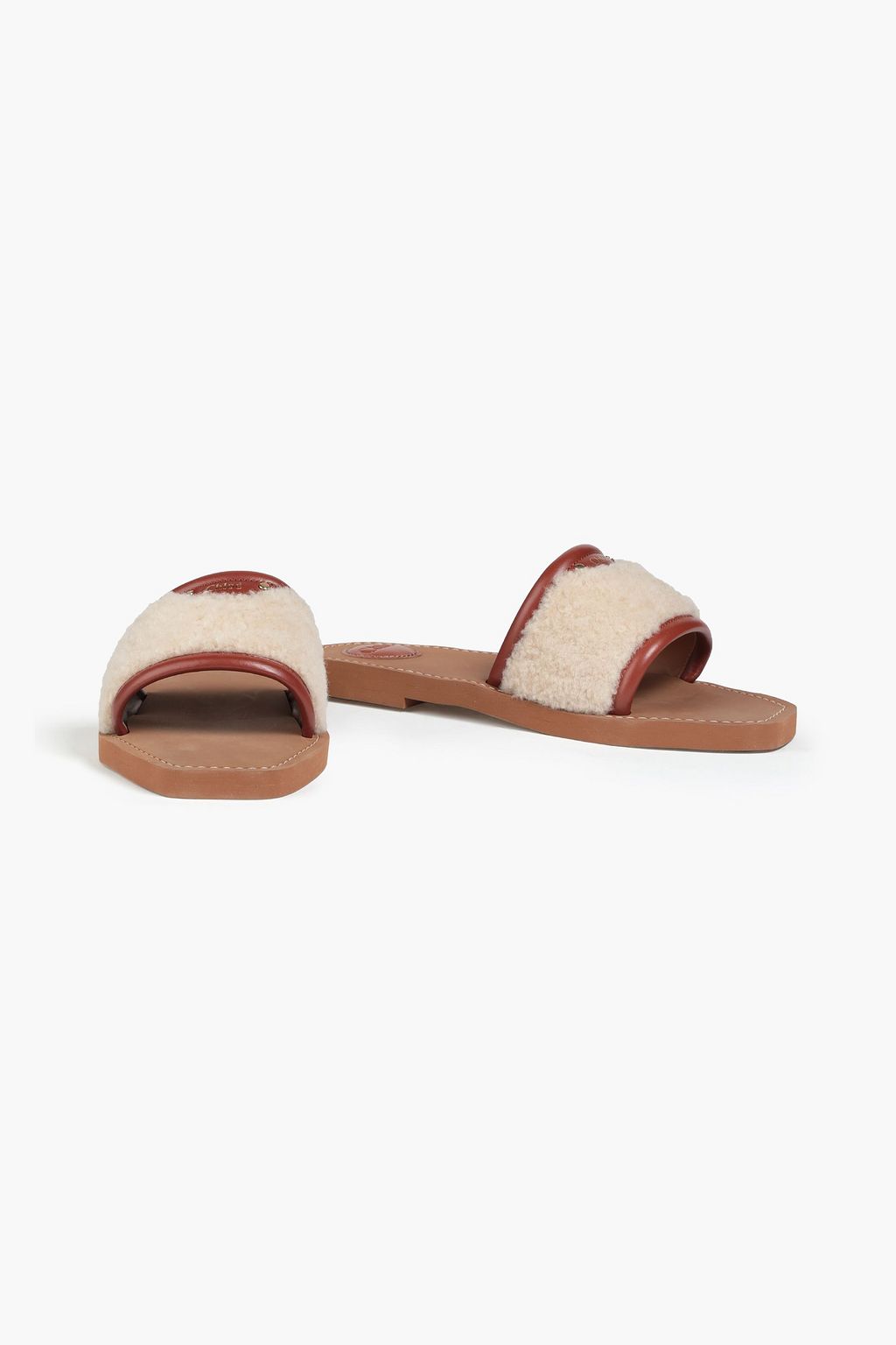 CHLOÉ Studded shearling slides