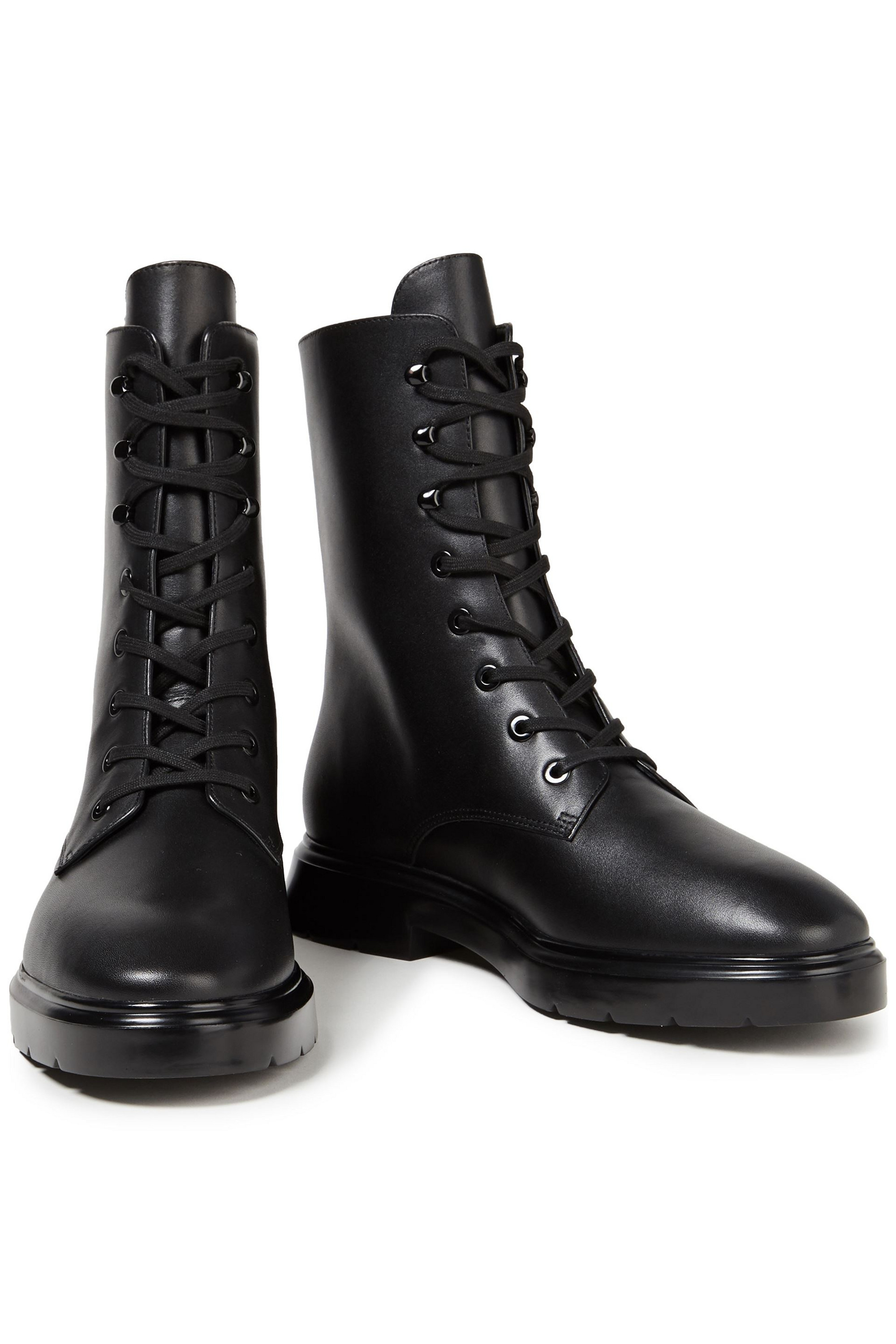 Stuart Weitzman Mckenzee leather combat boots thumbnail