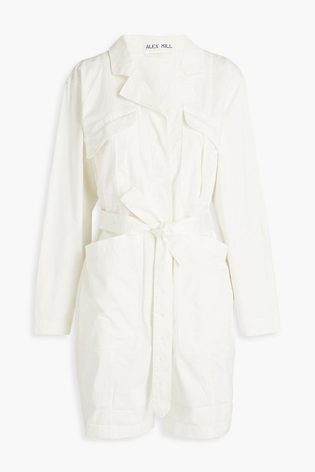 Expedition belted cotton-blend playsuit