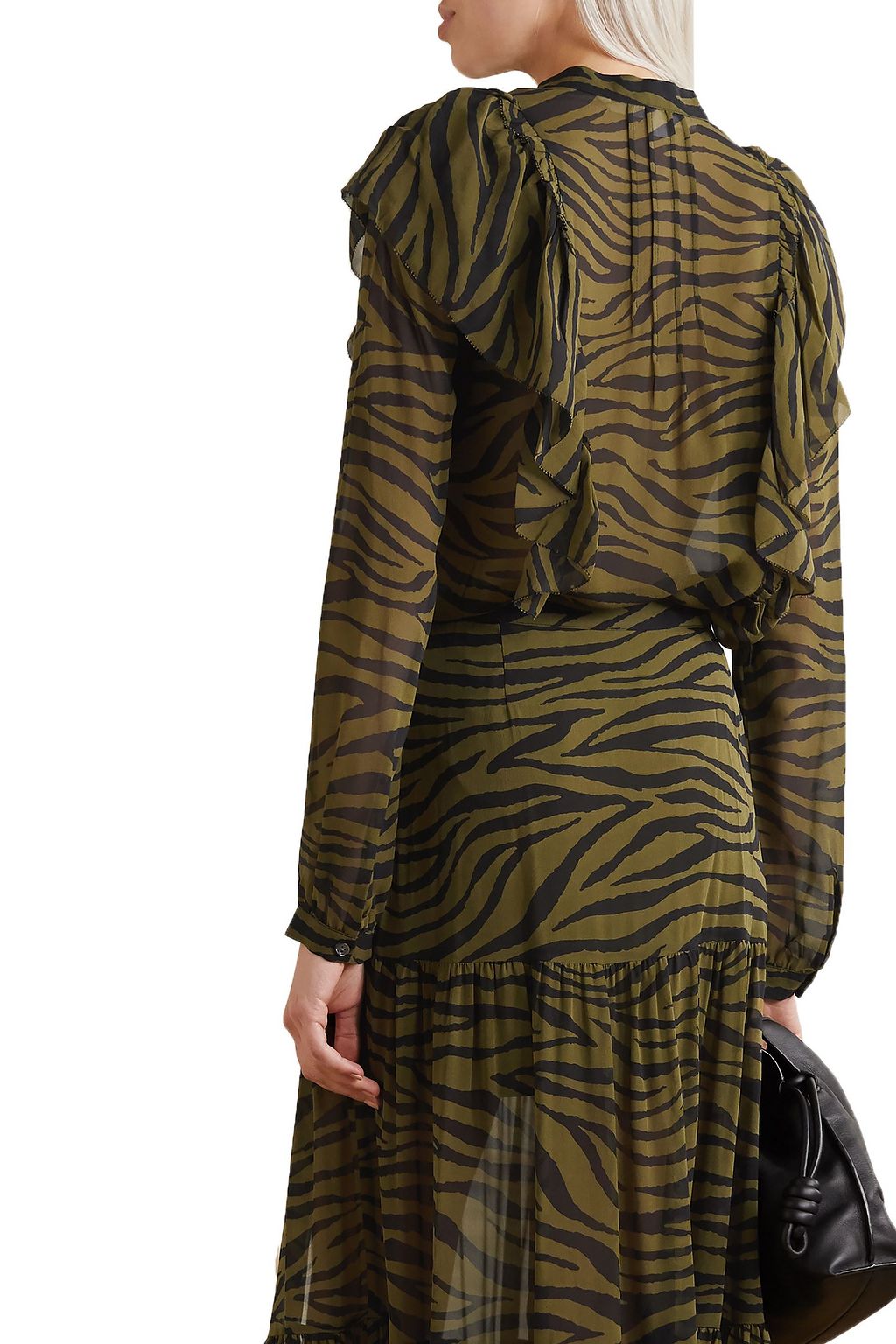 Valencia zebra print hand beaded silk blouse main image 0