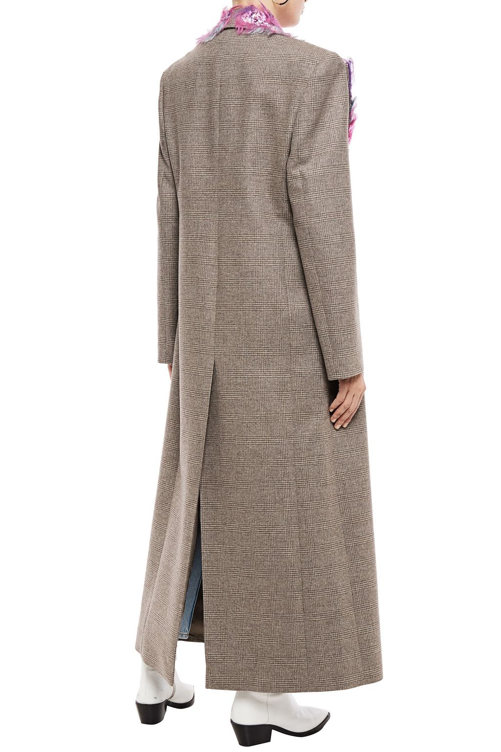 Y/PROJECT Embellished Prince of Wales checked wool-blend coat
