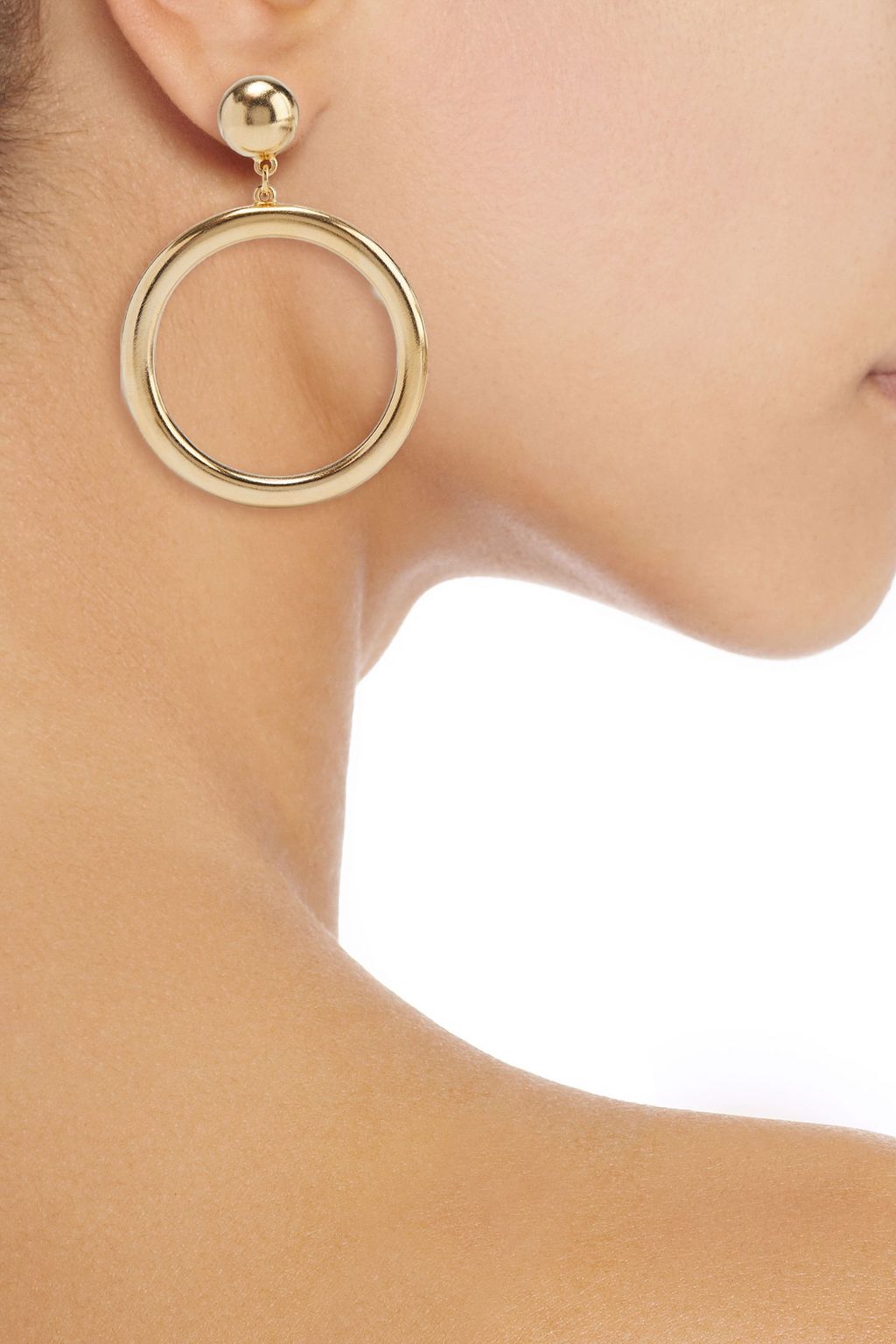 Gold 24-karat gold-plated hoop earrings | Sale up to 70% off | THE ...