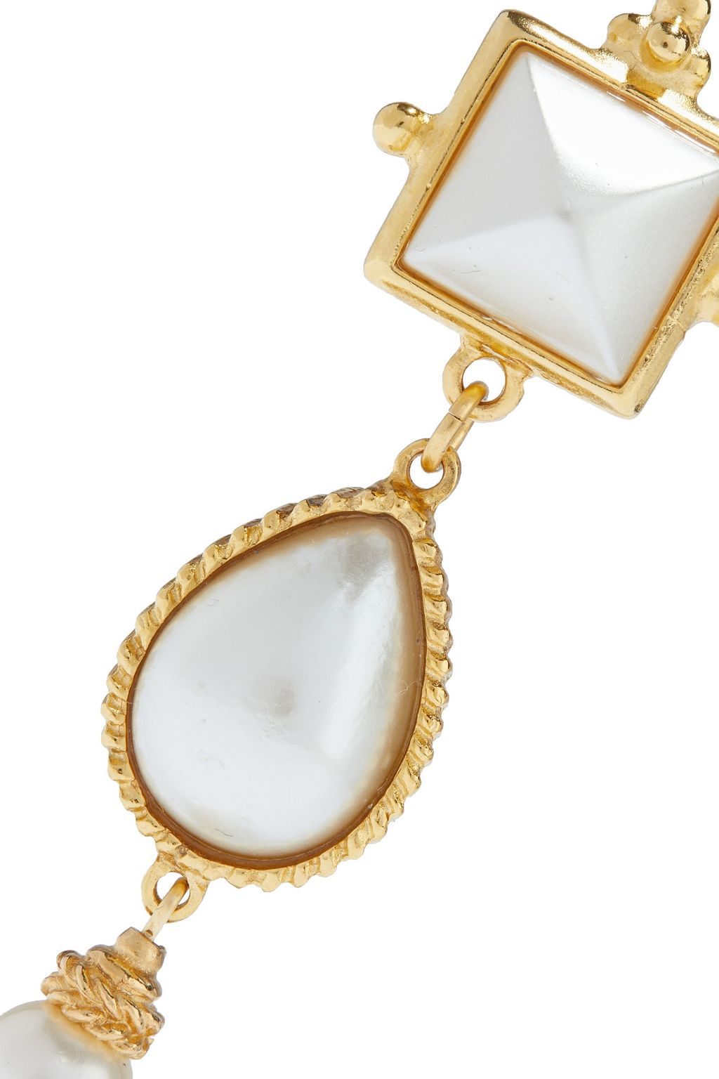 BEN-AMUN 24-karat gold-plated faux pearl earrings