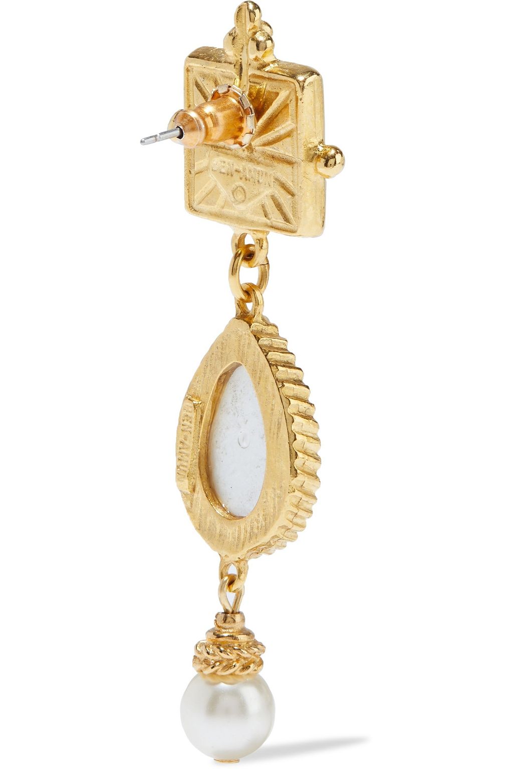 BEN-AMUN 24-karat gold-plated faux pearl earrings