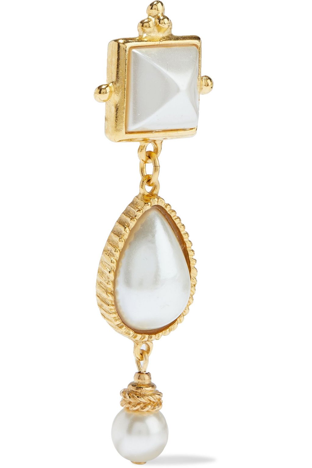 BEN-AMUN 24-karat gold-plated faux pearl earrings