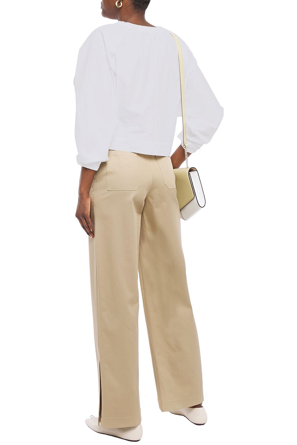 DEVEAUX Crinkled-shell blouse