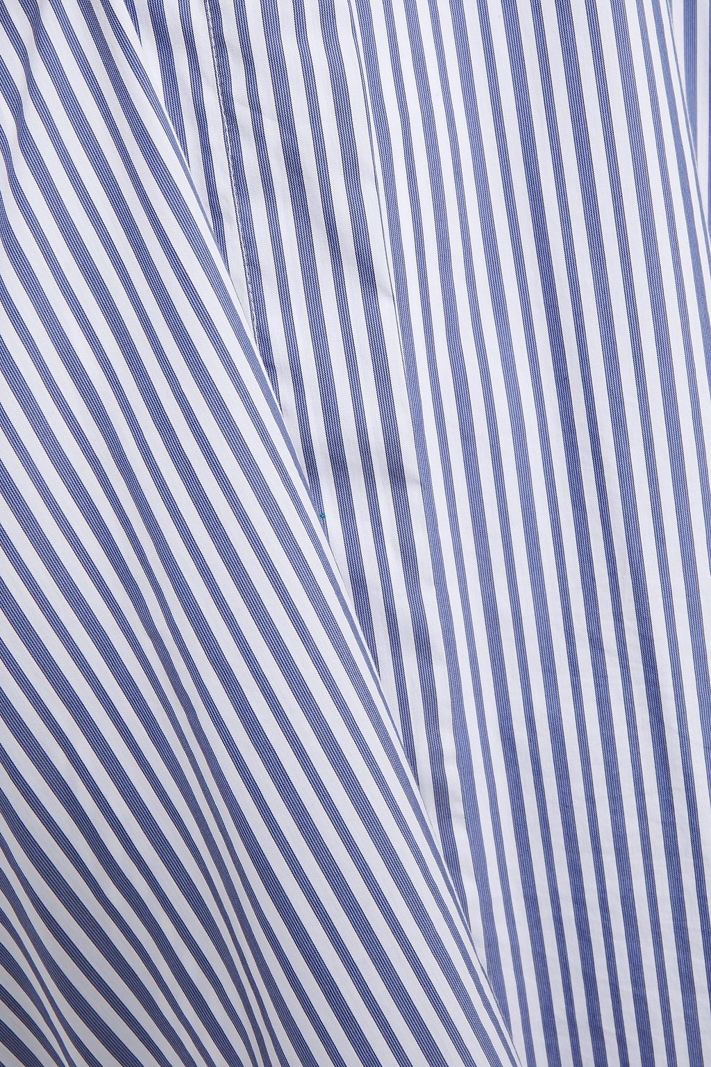 DEVEAUX Blanchard striped cotton-poplin midi shirt dress