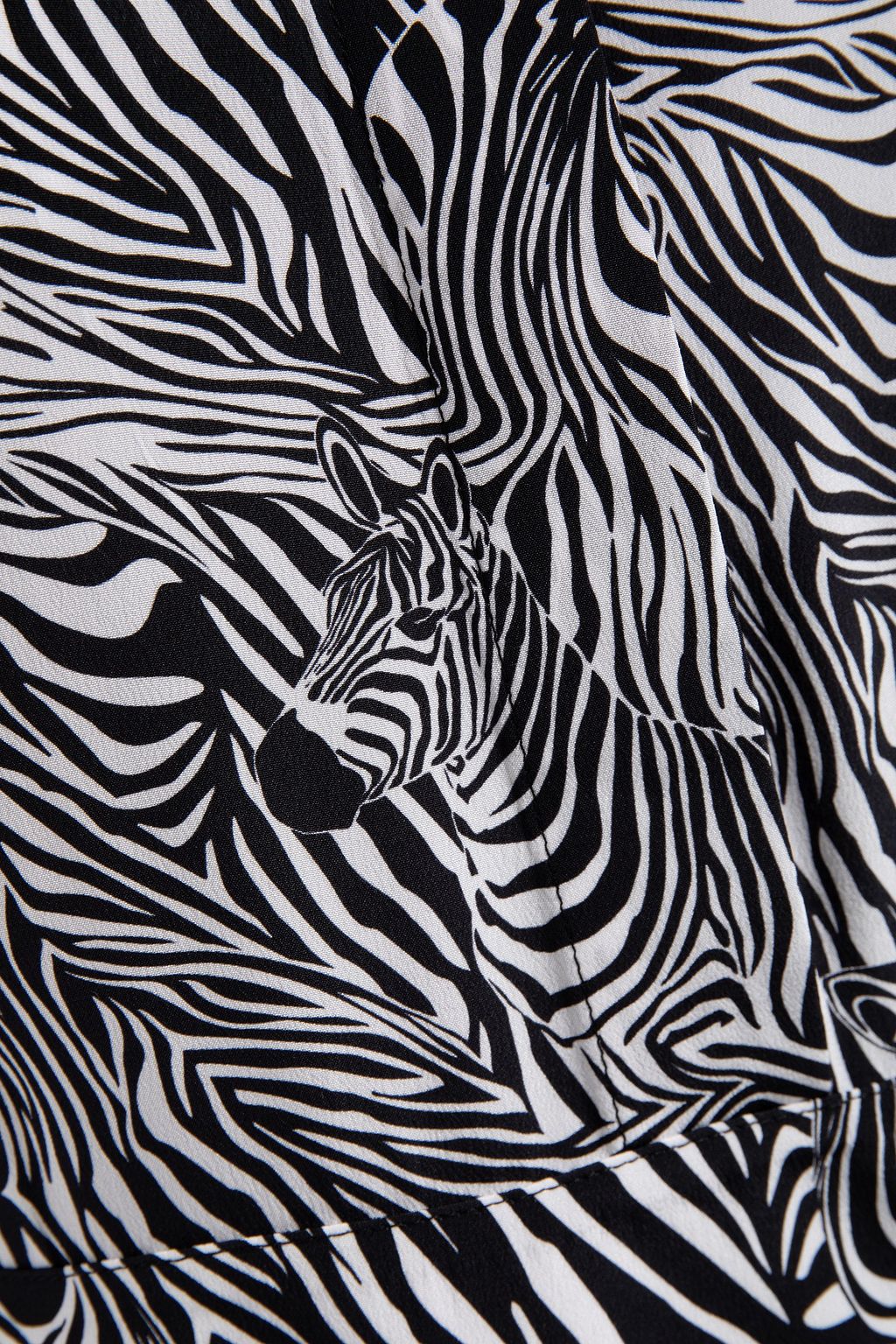 MICHAEL KORS COLLECTION Zebra-print silk crepe de chine midi shirt dress