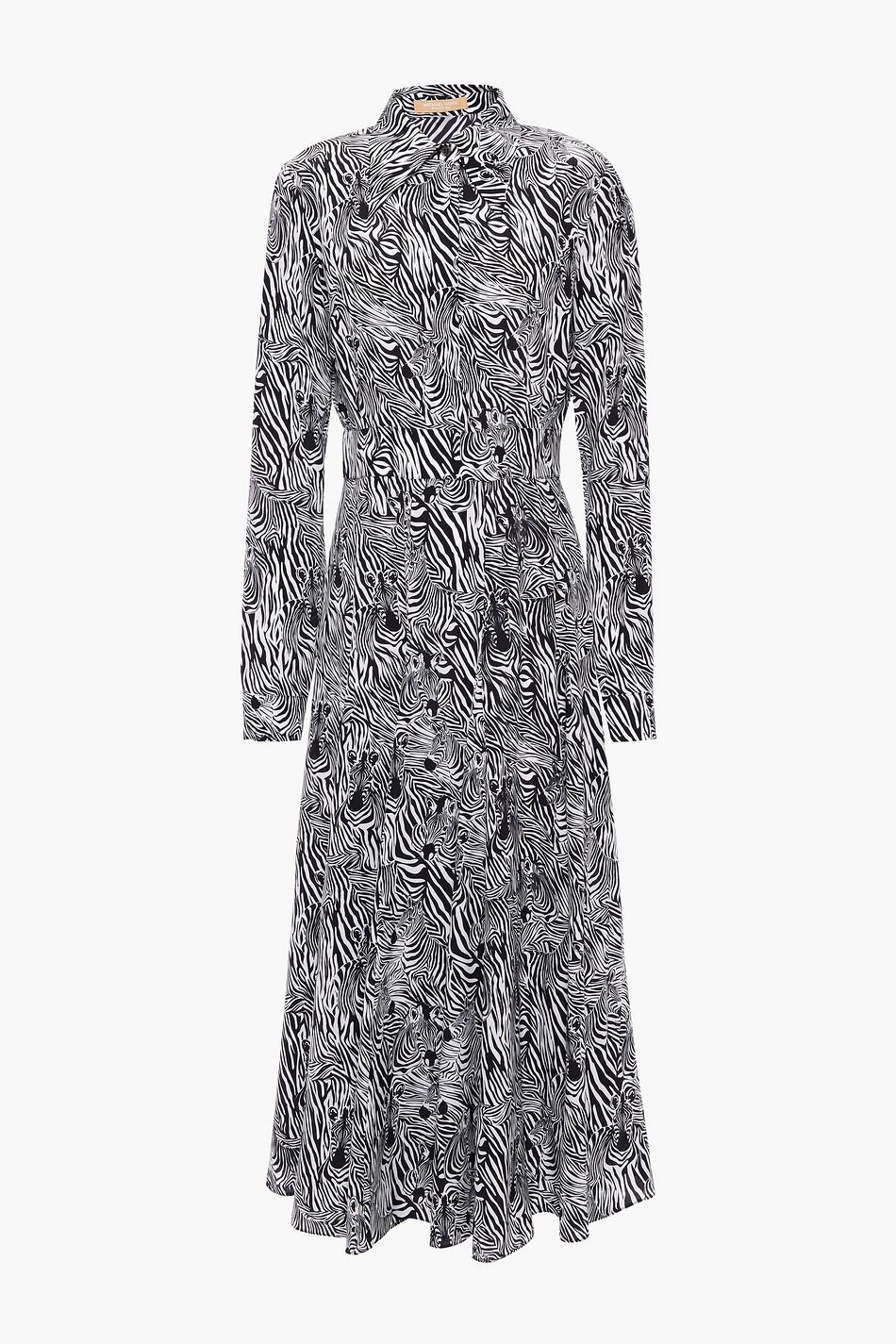 zebra print midi shirt dress