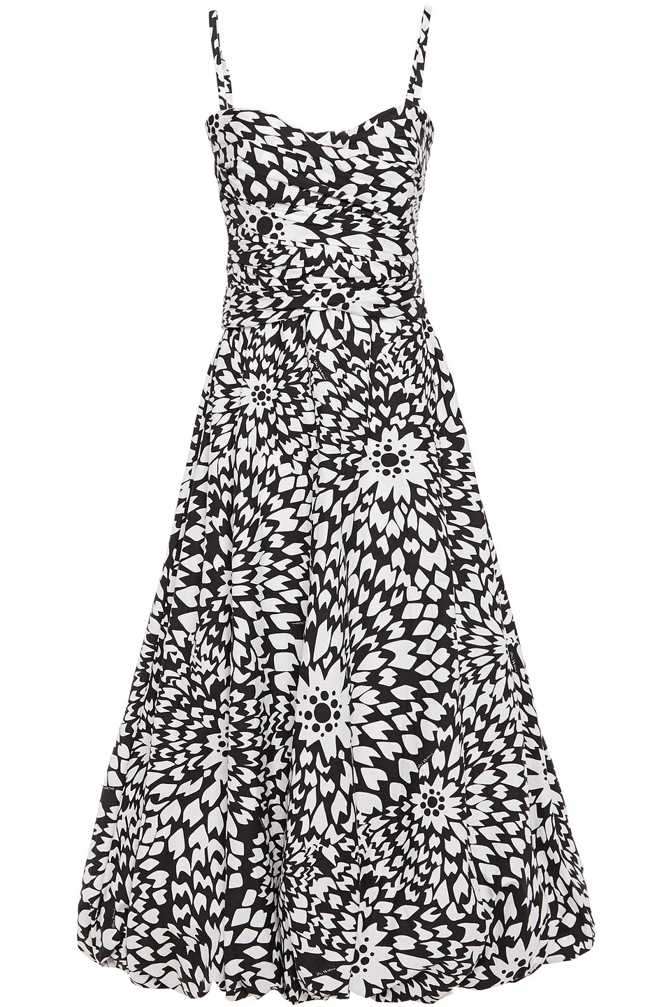 Missoni Woman Flared Ruched Printed Cotton-poplin Midi Dress White Size 42