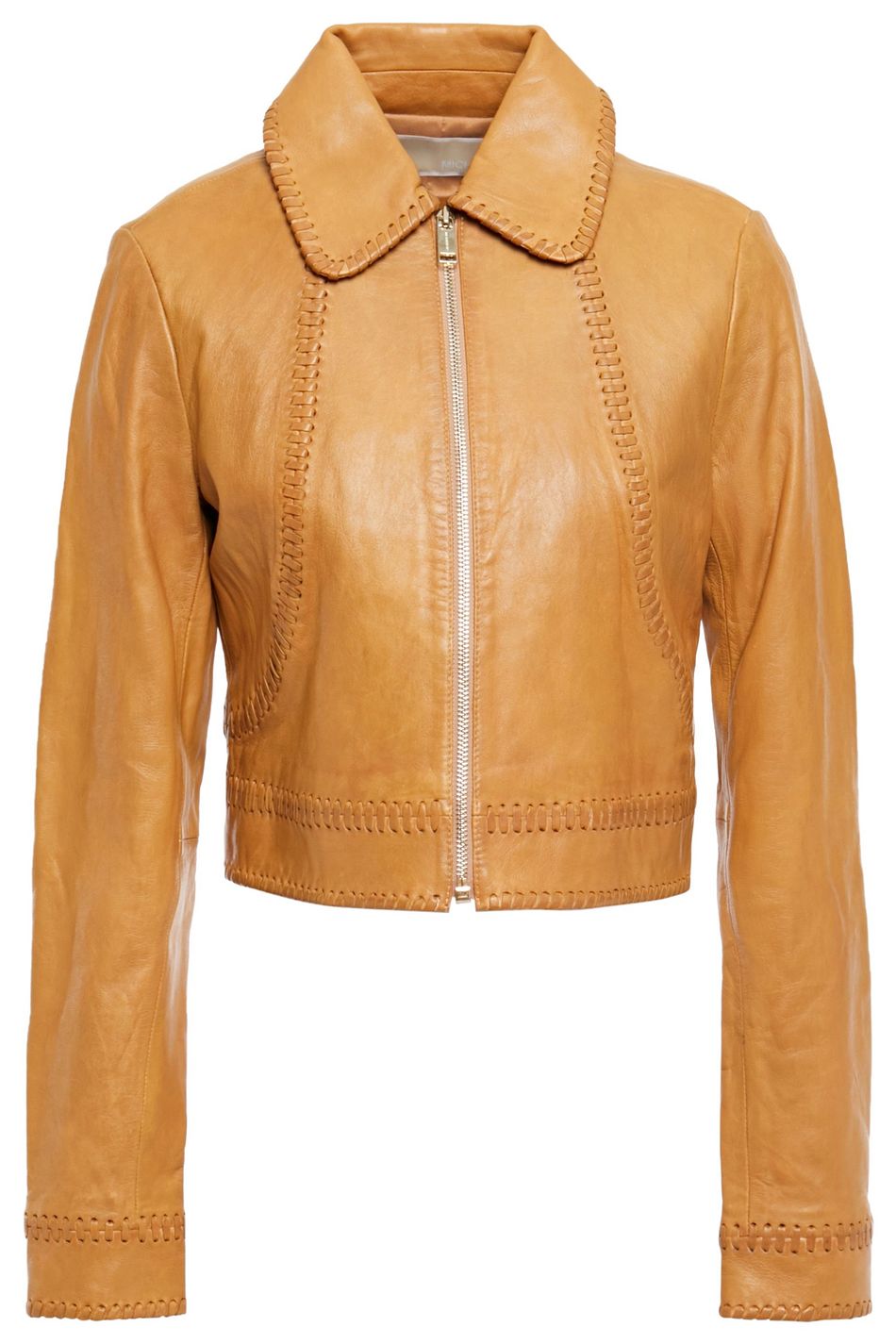 michael kors cropped leather jacket