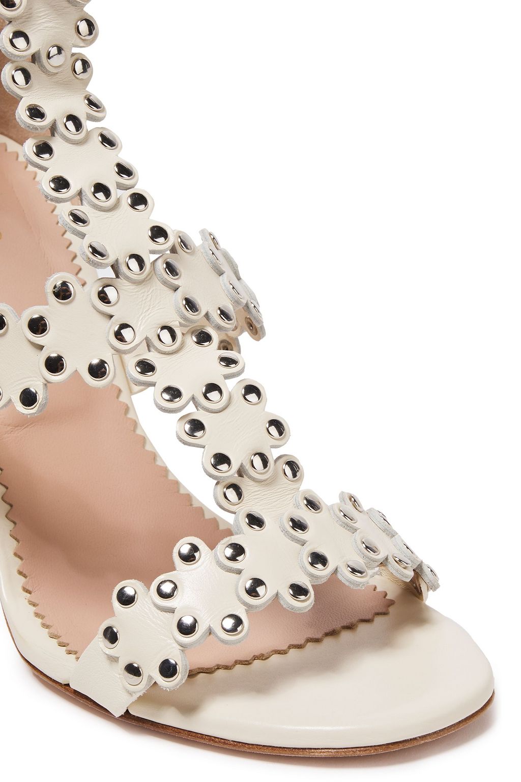 RED(V) Flower Puzzle studded leather sandals