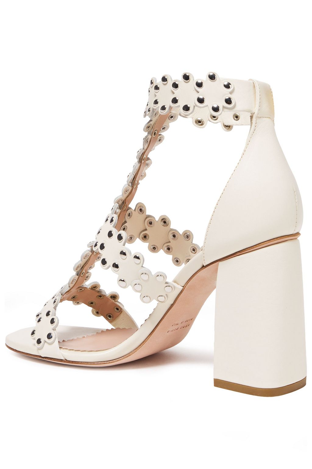 RED(V) Flower Puzzle studded leather sandals