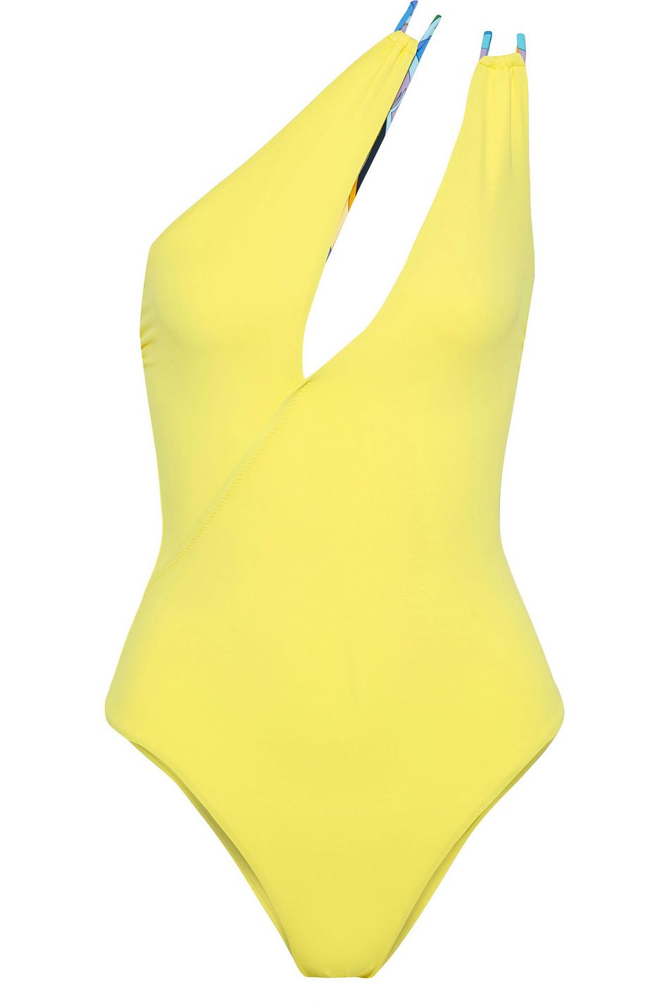 yellow one shoulder swimsuit