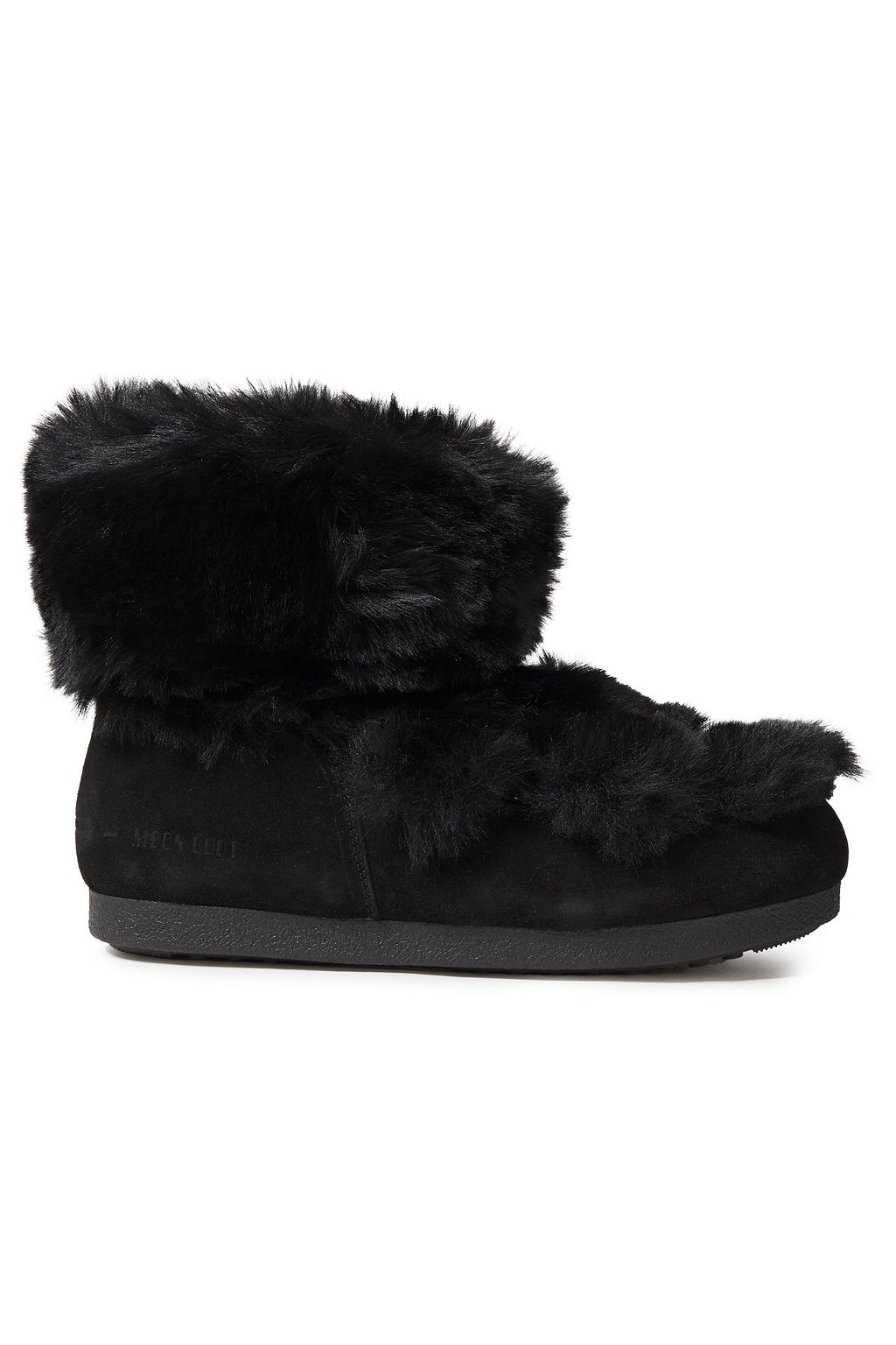 black lace up fur boots