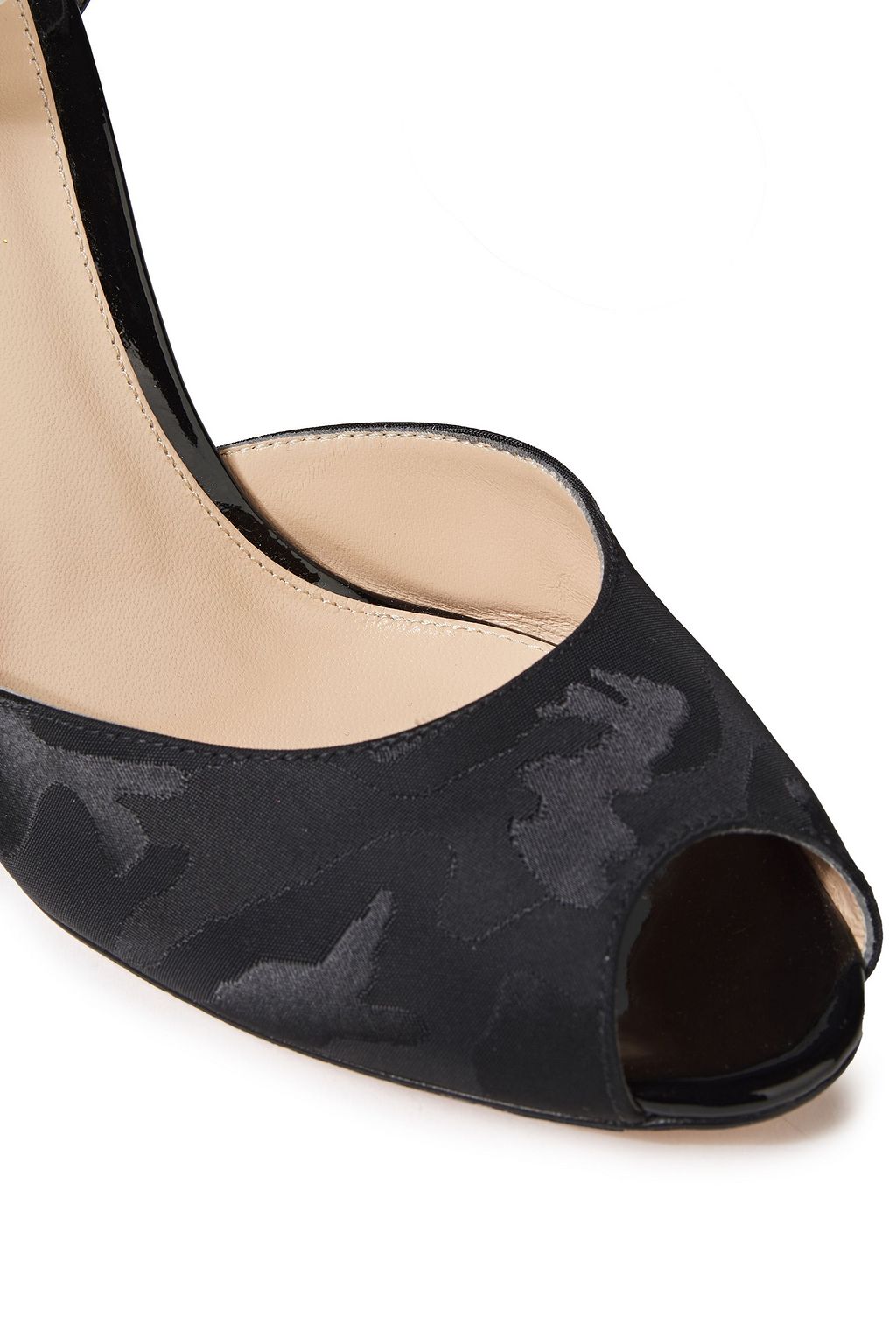 GIANVITO ROSSI Muse 105 patent-leather and jacquard sandals