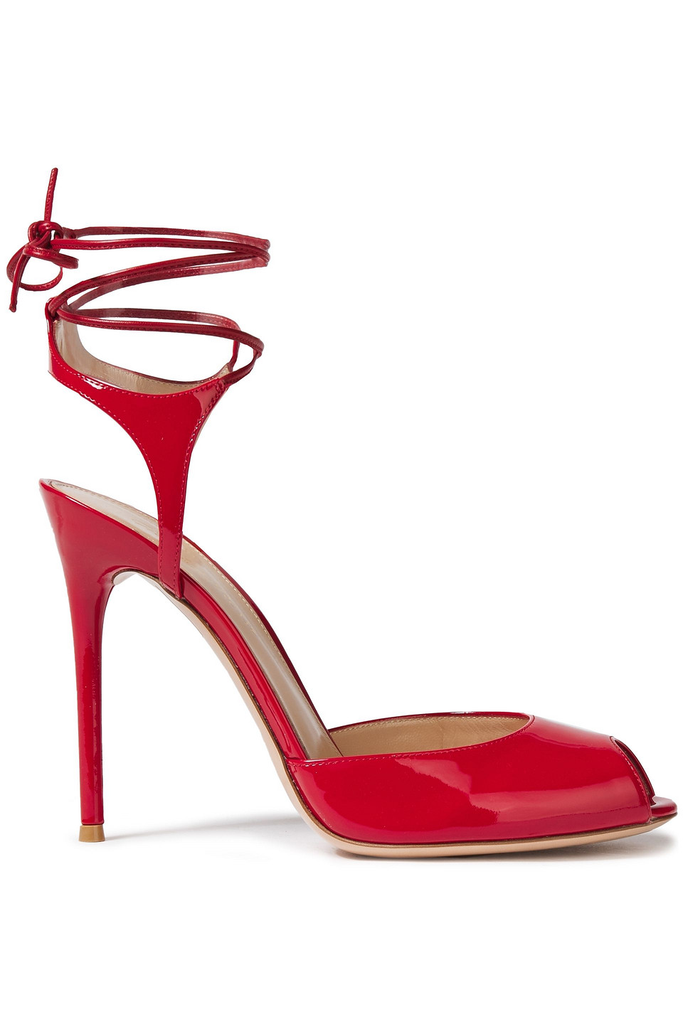 Gianvito Rossi Woman Muse 115 Patent-leather Sandals Crimson Size 37.5