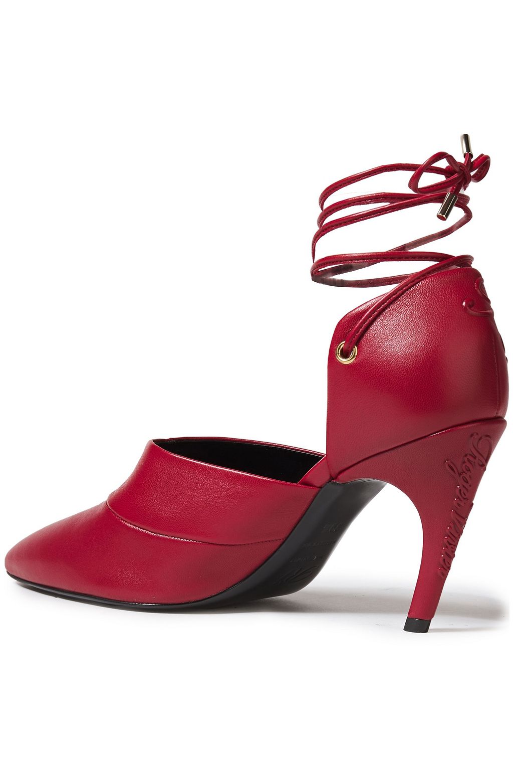 ROGER VIVIER Logo-embossed leather pumps