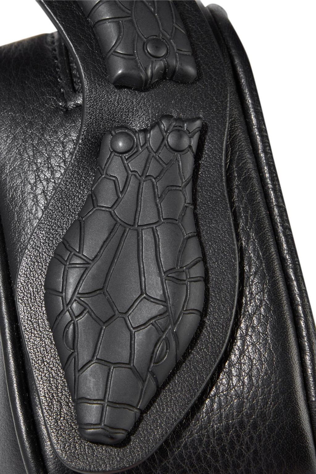 RED(V) Sin bead-embellished appliquéd textured-leather shoulder bag