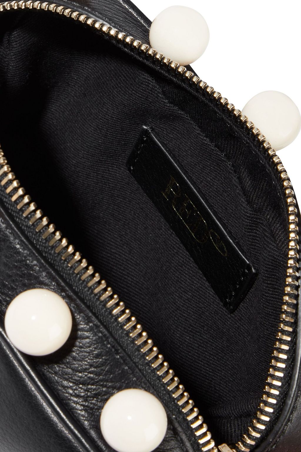 RED(V) Sin bead-embellished appliquéd textured-leather shoulder bag