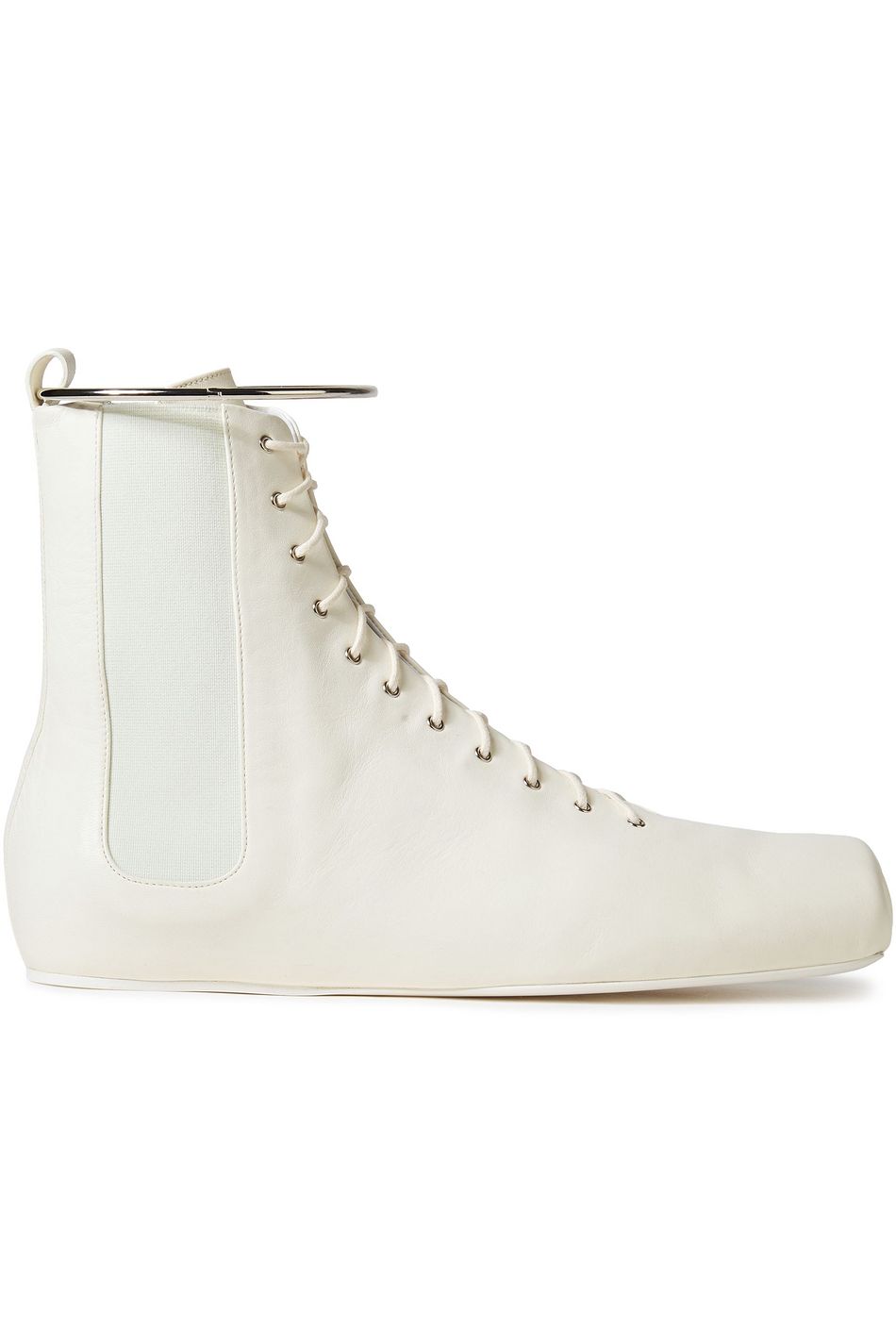 cream flat ankle boots
