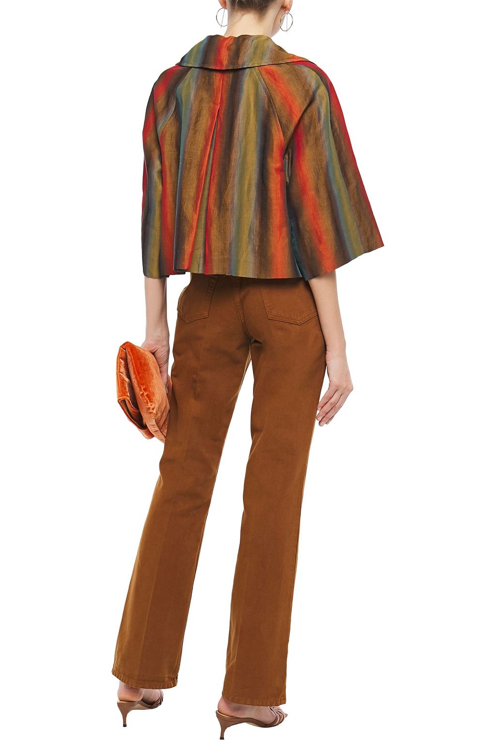 MISSONI Iridescent-effect striped linen-blend twill jacket