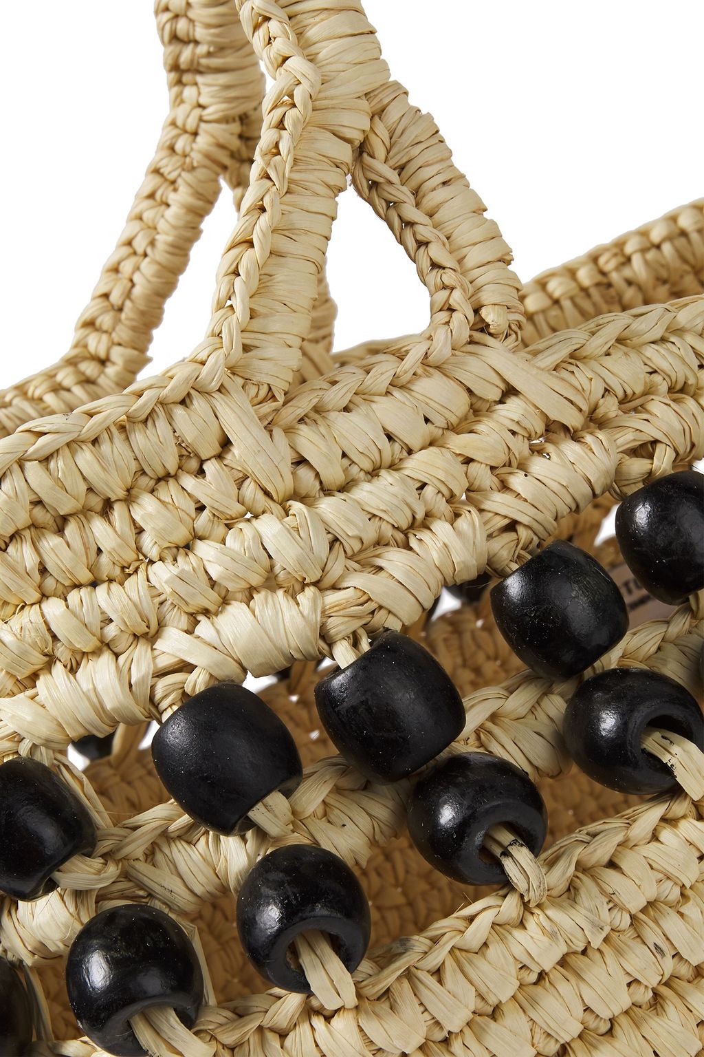 SENSI STUDIO Bead-embellished woven toquilla straw tote