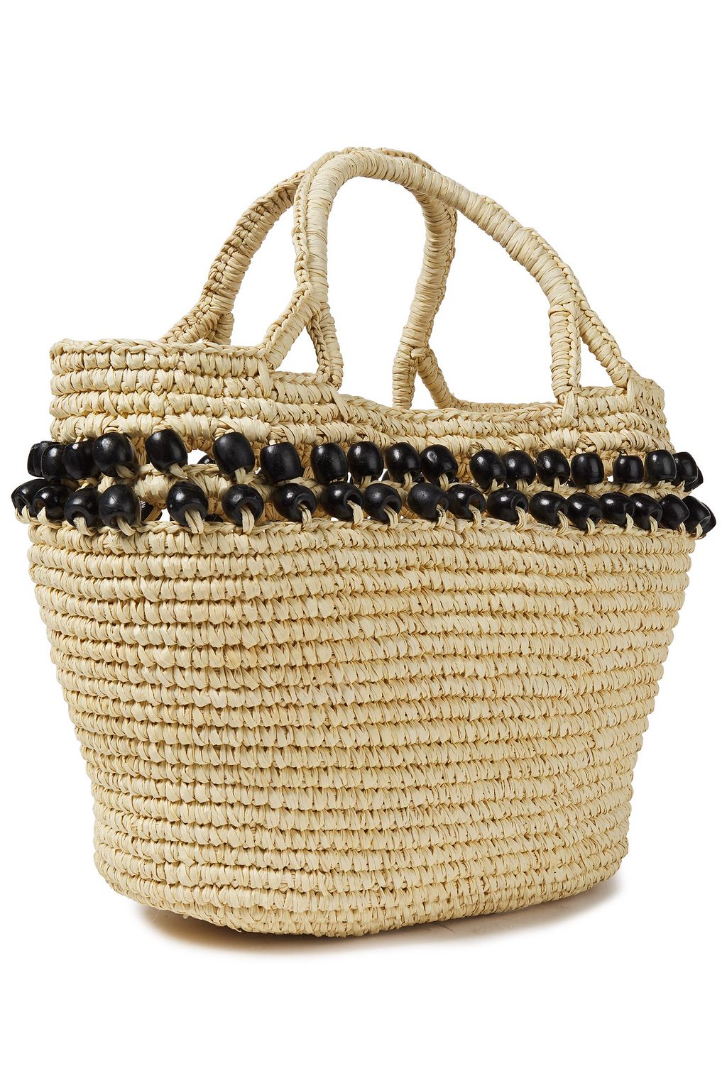 SENSI STUDIO Bead-embellished woven toquilla straw tote