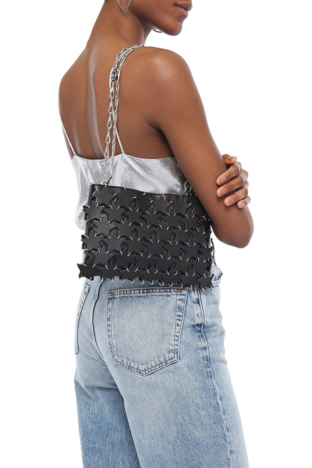 RABANNE Iconic 1969 Star layered laser-cut leather shoulder bag
