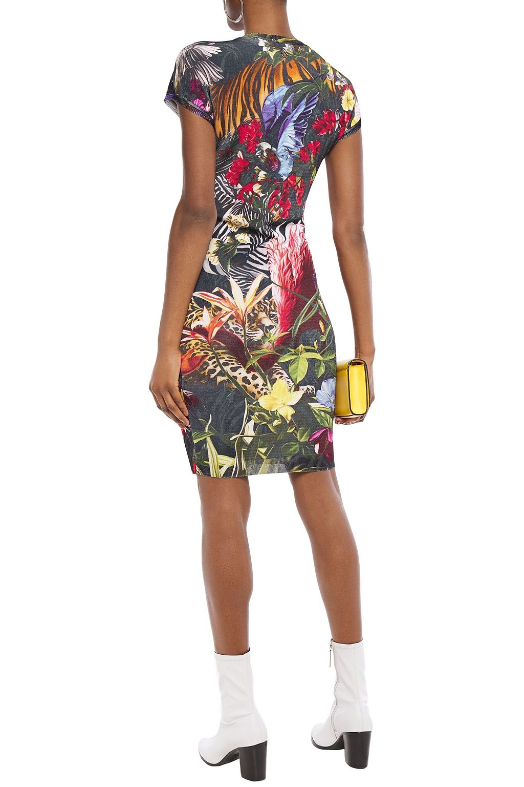 ROBERTO CAVALLI Printed knitted mini dress