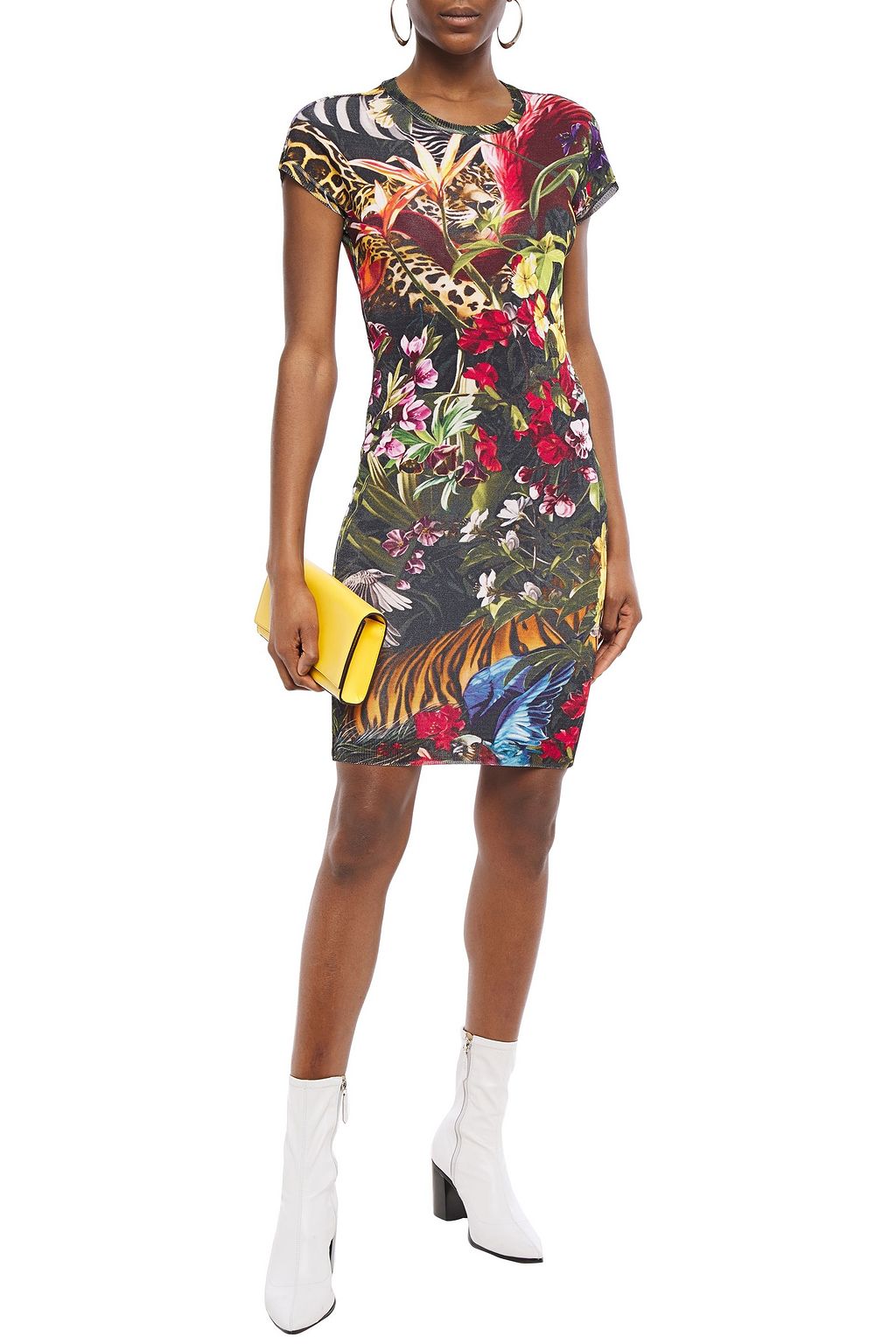 ROBERTO CAVALLI Printed knitted mini dress