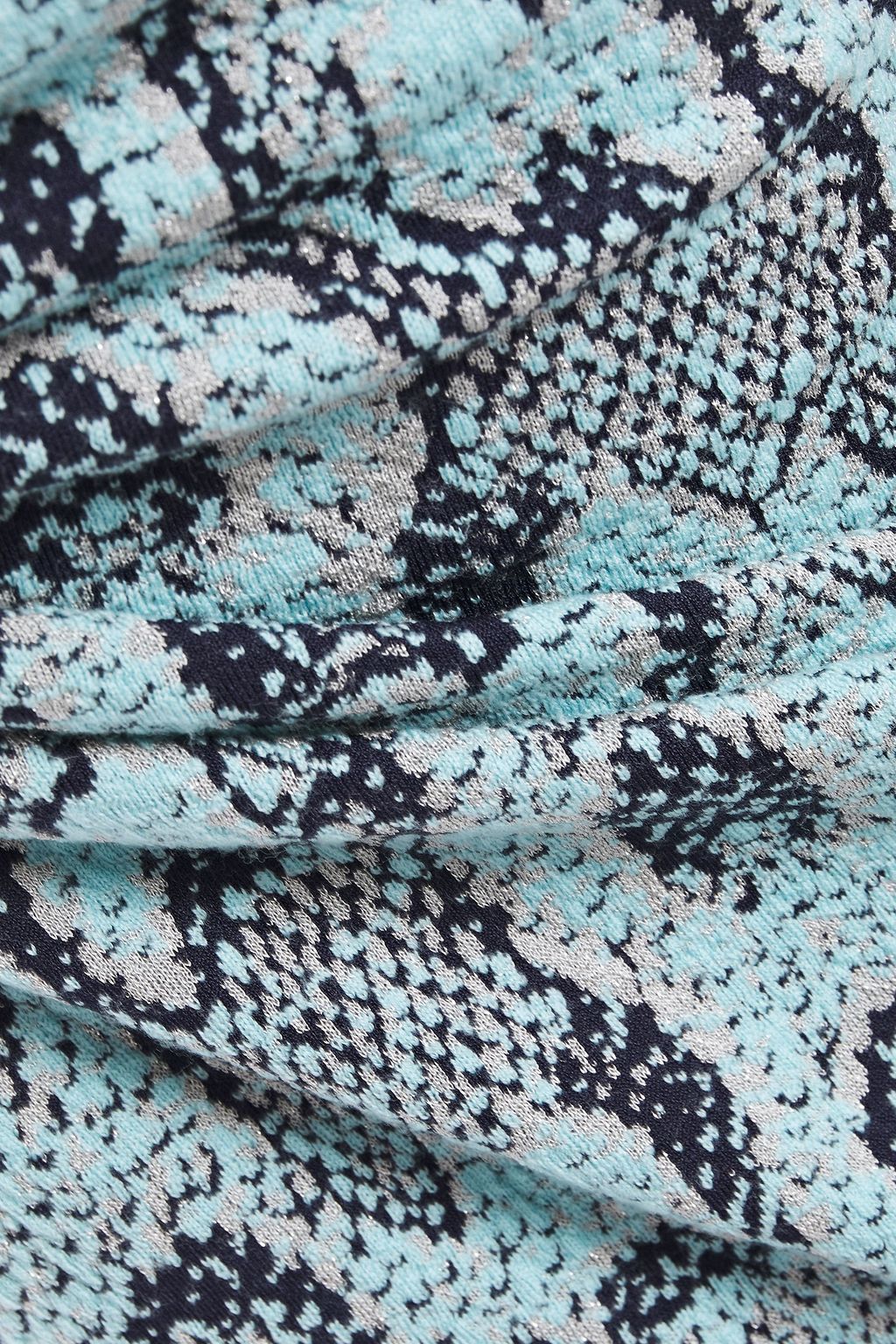 ROBERTO CAVALLI メタリック ウール混ジャカード ミニワンピース