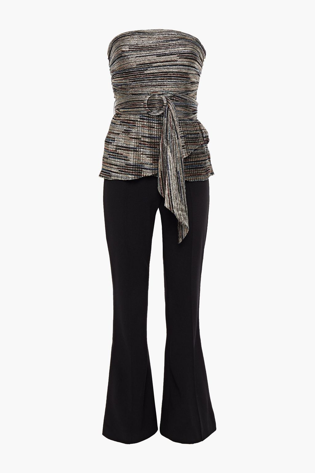 gold pleated jumpsuit