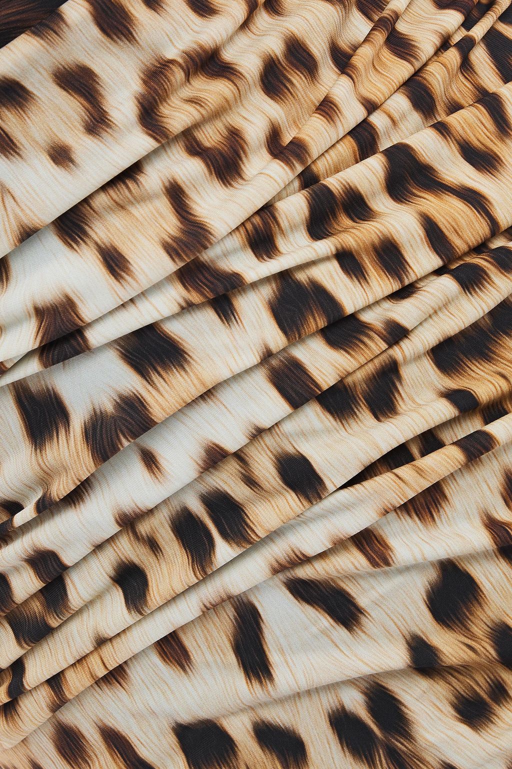 ROBERTO CAVALLI فستان قصير من الجيرسي المرن مع نقوش الفهد وثنيات
