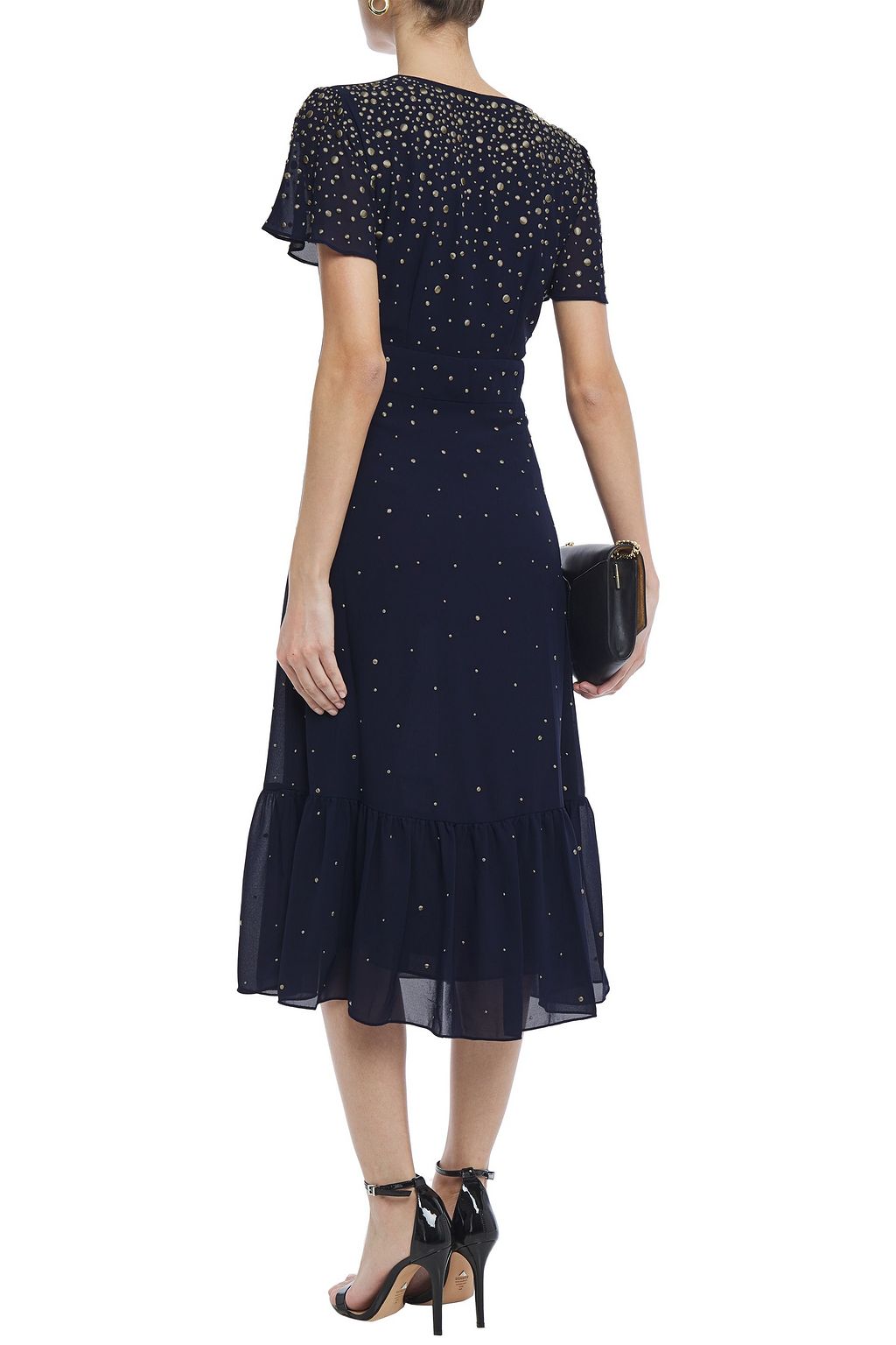 MICHAEL MICHAEL KORS Embellished gathered chiffon midi dress