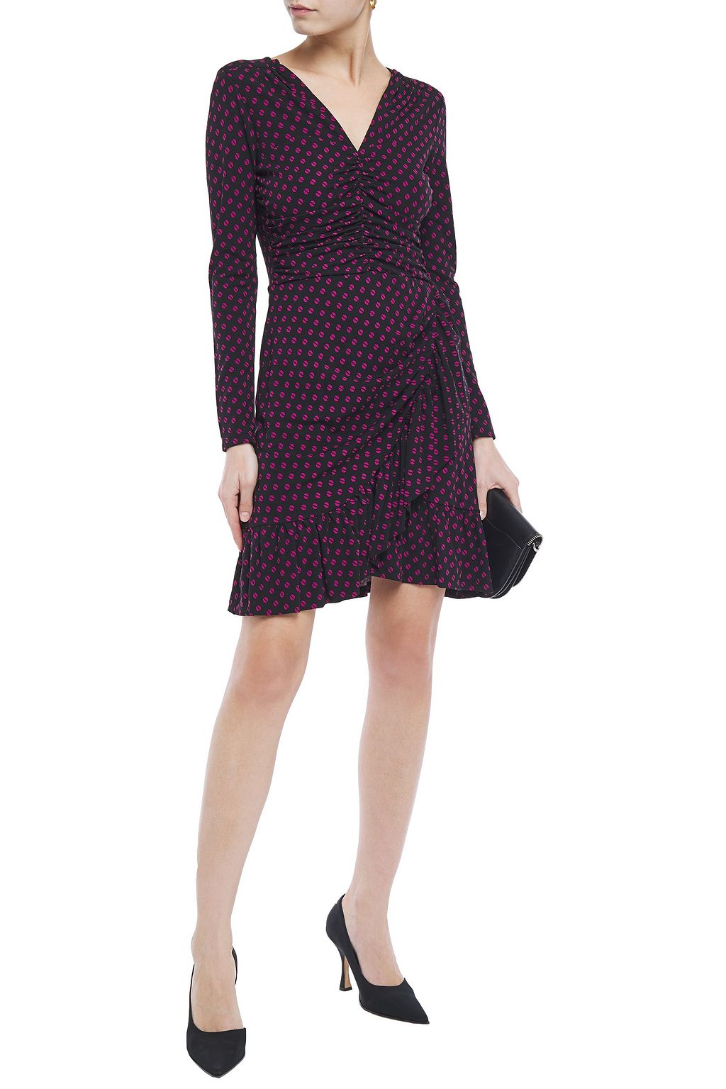 MICHAEL MICHAEL KORS Wrap-effect printed stretch-jersey mini dress