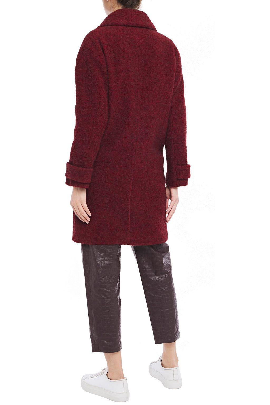 BA&SH Sixty double-breasted brushed-bouclé coat