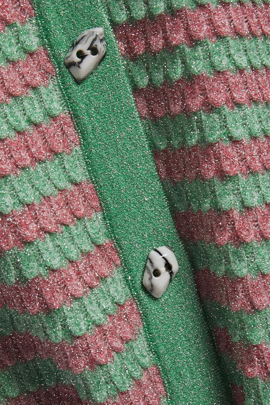 MISSONI Metallic striped crochet-knit cardigan